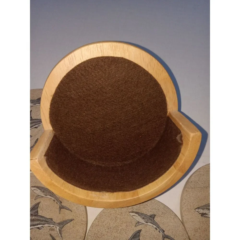 Thirstystone‎ Shark Coasters (4) With Wooden Holder